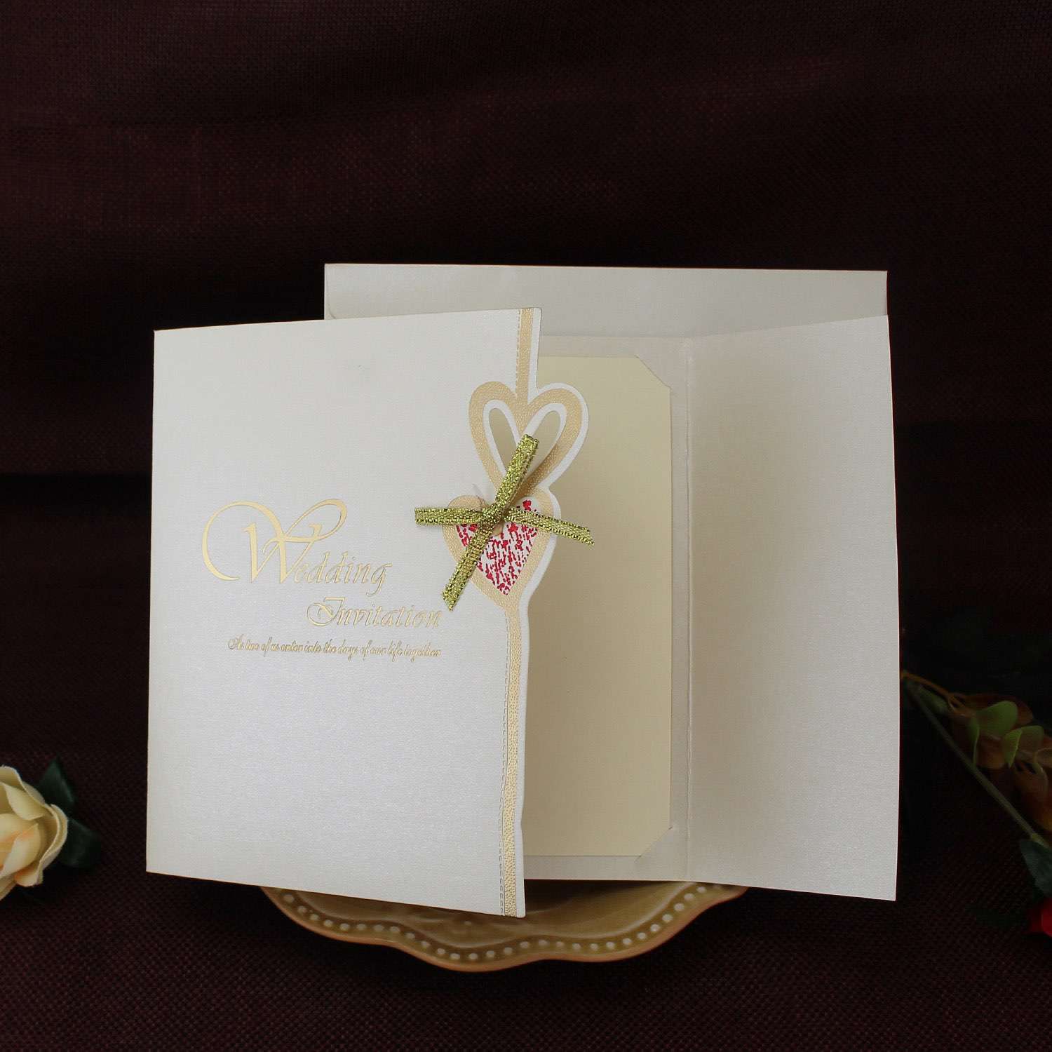 Cheap Invitation Card Square Foiling Card Customized Marriage Invitation Card 